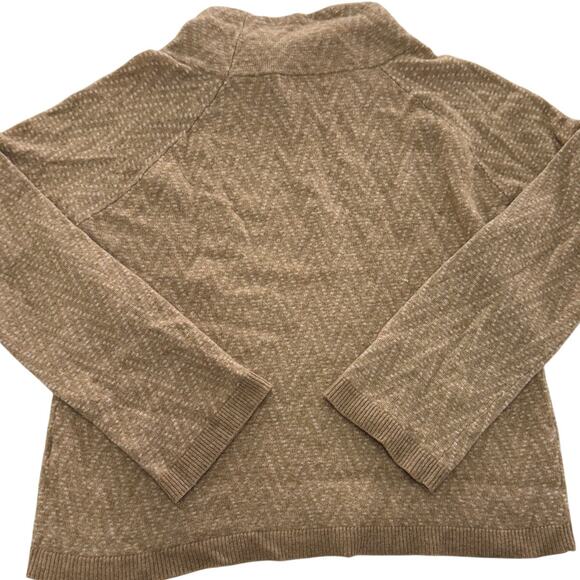 Madewell Sweater Womens Small Brown Tan Cinemathque Chevron Mock Neck Wool Blend - Picture 5 of 9